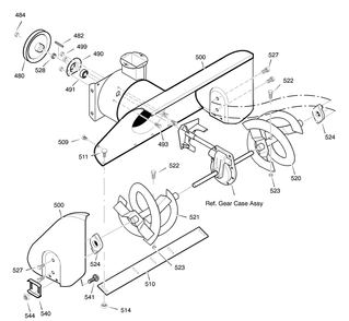 Auger Housing Diagram and Parts List for 631128X31B 2001 Briggs and Stratton Snow Blower